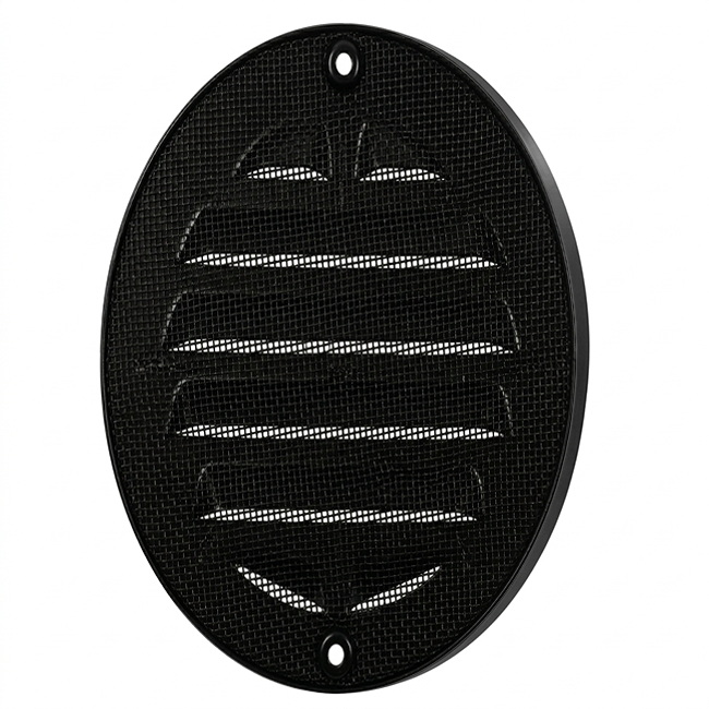 Outside grille round 125 mm aluminum - RAL9005 30% gloss
