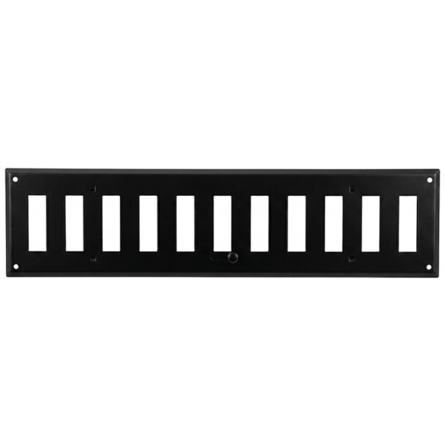 Wall grille adjustable 500x100mm metal - RAL9005 30% glossy