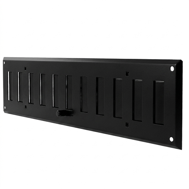 Wall grille adjustable 500x100mm metal - RAL9005 30% glossy