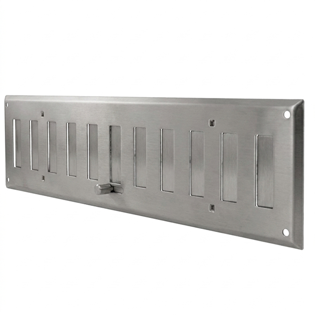 Wandrooster verstelbaar 400x100mm metaal - Ongecoat