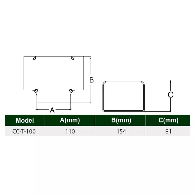 ClimaConnect T-piece for mounting duct 100 mm - RAL 9010