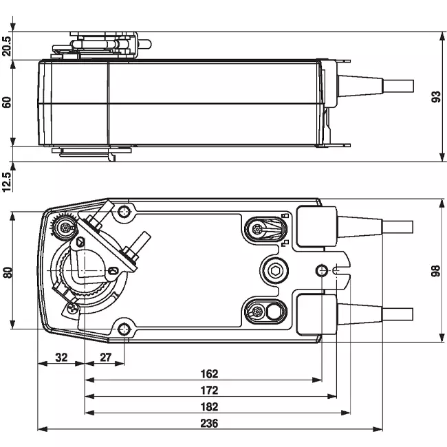 Belimo rotary valve actuator with spring return 24-240V - 20 Nm - SFA-S2