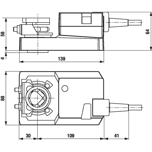 Belimo rotary valve actuator 24V - open/close & 3-point - 20 Nm - SM24A