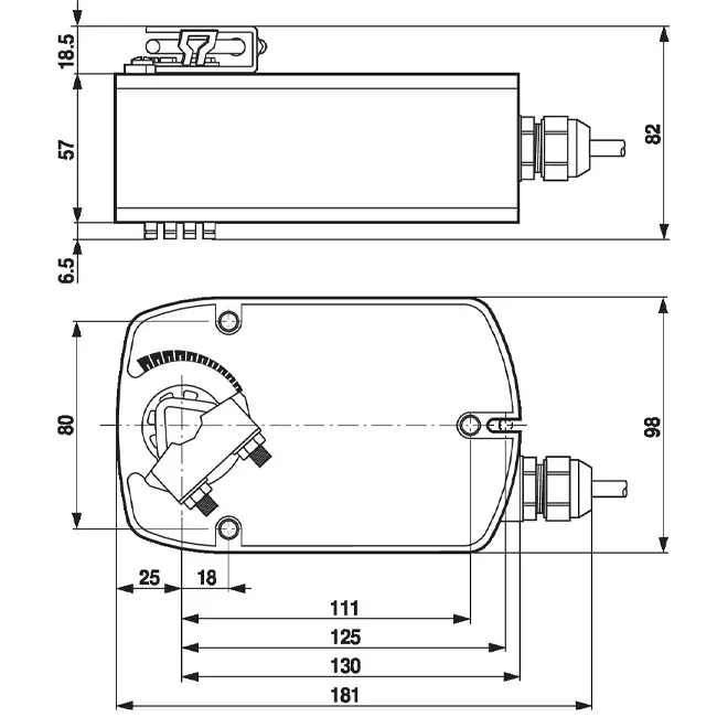 Belimo rotary valve actuator with spring return 100-240V - open/close - 4 Nm - LF230