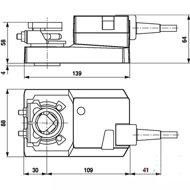 Belimo modulating valve actuator 24V - 2-10V - 20 Nm - SM24A-SR