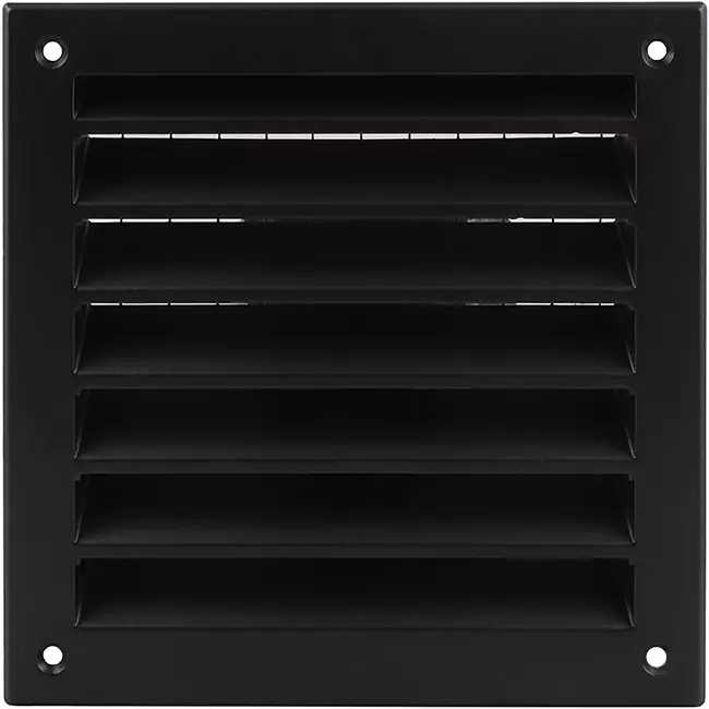 Exterior wall grille aluminum 100x100 mm - RAL 9005