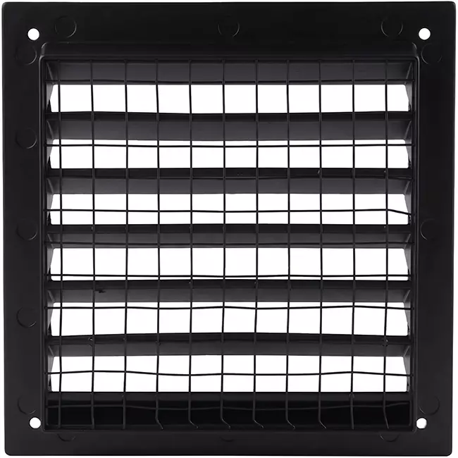 Exterior wall grille aluminum 100x100 mm - RAL 9005