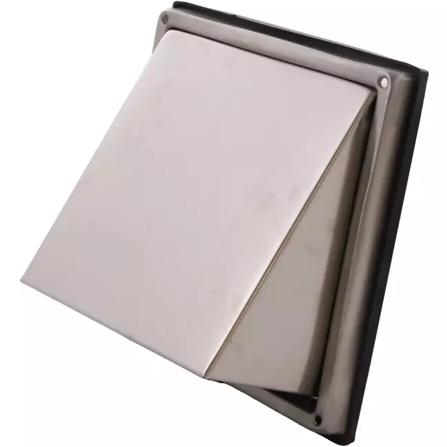 Stainless steel front grille 100mm with high inlet non-return damper - EL-SS-BD100 SS