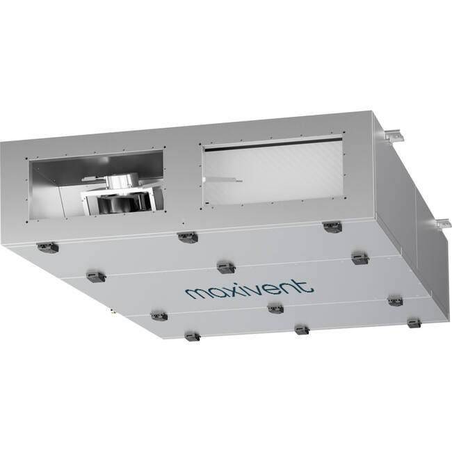 Maxivent WTW air handling units with counterflow heat exchanger, 3500 m³/h, with hot-water coil on the left - PHE 3500 F WOJL