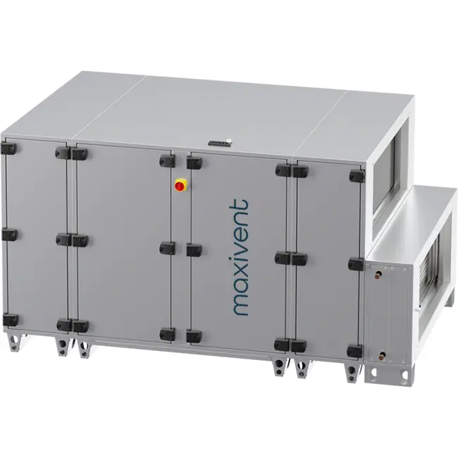 Maxivent WTW air handling units with counterflow heat exchanger, 5000 m³/h, with horizontal right-side hot-water coil - PHE 5000 H WOJR T 01