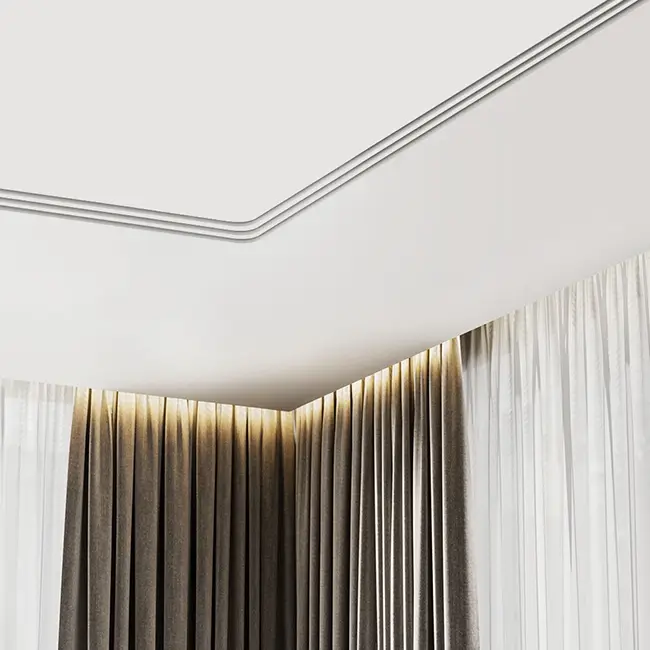 Ergovent curved corner piece for modular insertable linear grilles with 3 slots