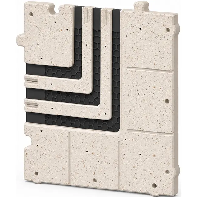 Ergovent 90-degree elbow for modular plug-in linear grilles with 3 slots