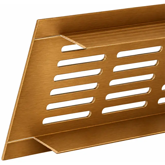 Aluminum baseboard grille - brushed copper, L=400 mm x H=100 mm - RA1040G