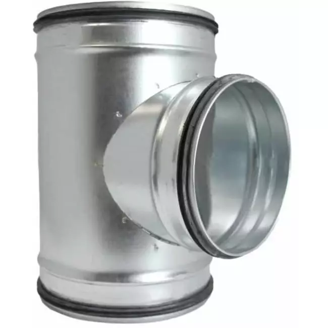 T-piece Ø 80mm with spigot Ø 80mm for spiral duct (90°)