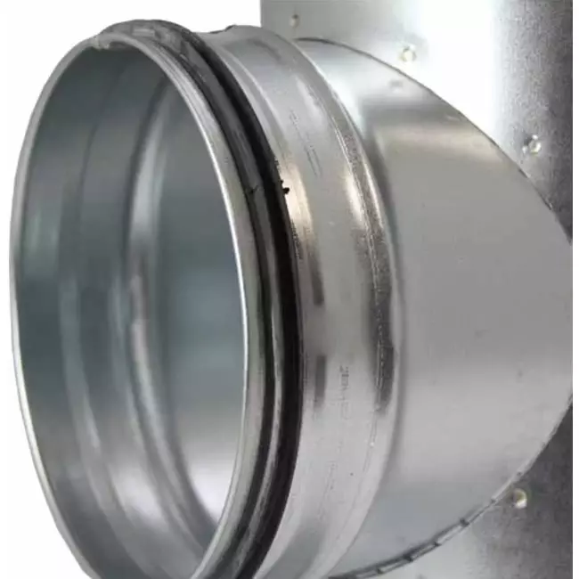T-piece Ø 80mm with spigot Ø 80mm for spiral duct (90°)