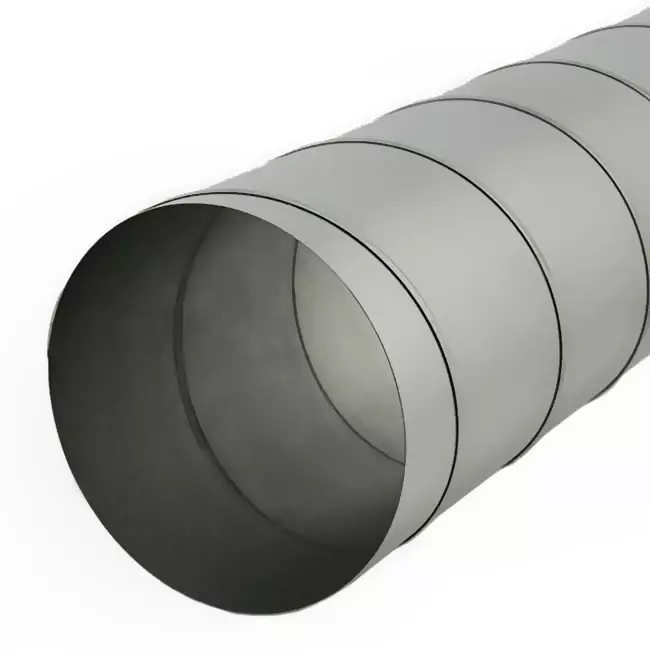 Spiral pipe diameter 125 mm length 1.5 metres - round galvanised - bespoke RAL7035