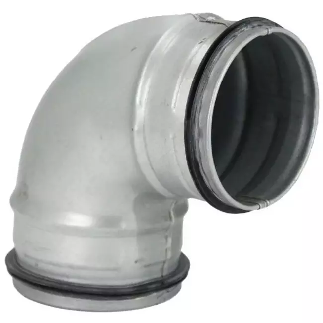 Short round spiral bend 90° Ø 80mm for spiral duct