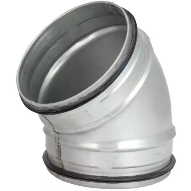 Short round spiral bend 45° Ø 100mm for spiral duct
