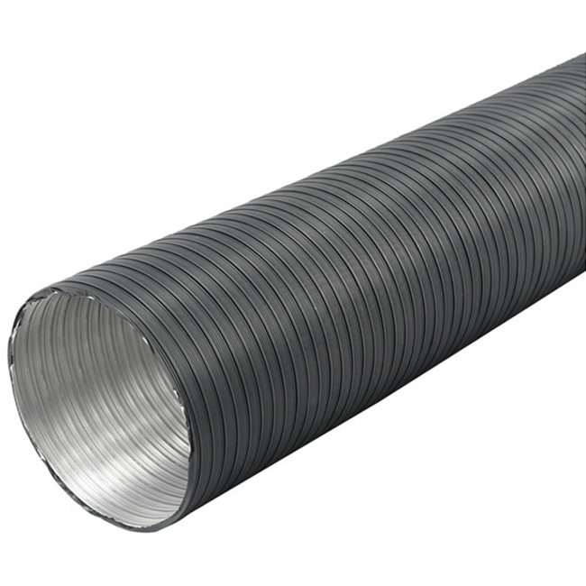 Rigid aluminium ventilation hose diameter 125 mm length 3 metres - anthracite