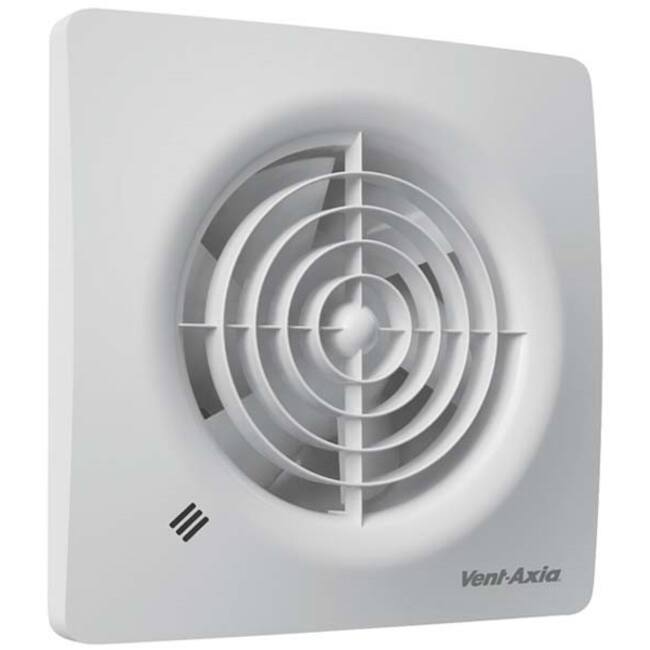Vent Axia bathroom extractor fan Supra with humidity sensor, timer and pullcord switch Ø100 mm