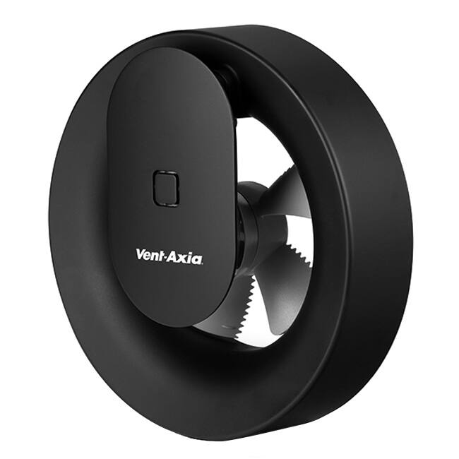 Vent Axia bathroom extractor fan Svara BLACK with timer, humidity-, temperature- and light sensor Ø100 - 125 mm (app controlled)