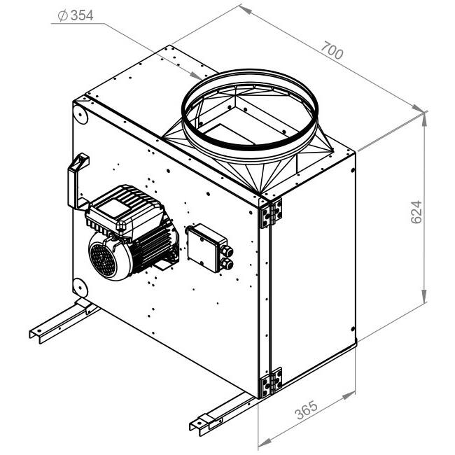 Box fan motor outside airflow - MPS 315 EC 30