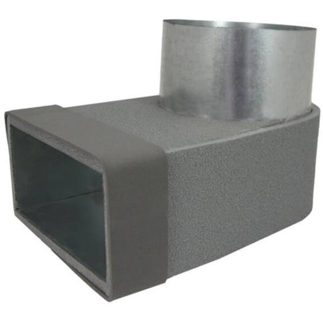 Thermoduct angled corner piece 165x80 mm to diameter 125 mm