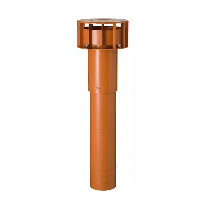 Ubbink Multivent roof terminal Ø 131mm terracotta 270m³/h - length 750mm