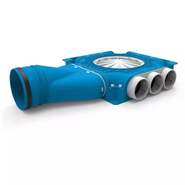 Vent-Axia Uniflexplus composite manifold 9 x Ø69mm with horizontal spout Ø125mm