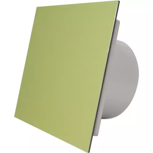 Air Roxy bathroom extractor fan with connection diameter 100 mm with pull cord and power plug - front panel in gold aluminium