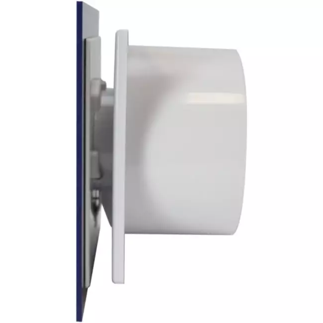 Air Roxy bathroom extractor fan with connection diameter 100 mm with pull cord and power plug - front panel in blue plastic