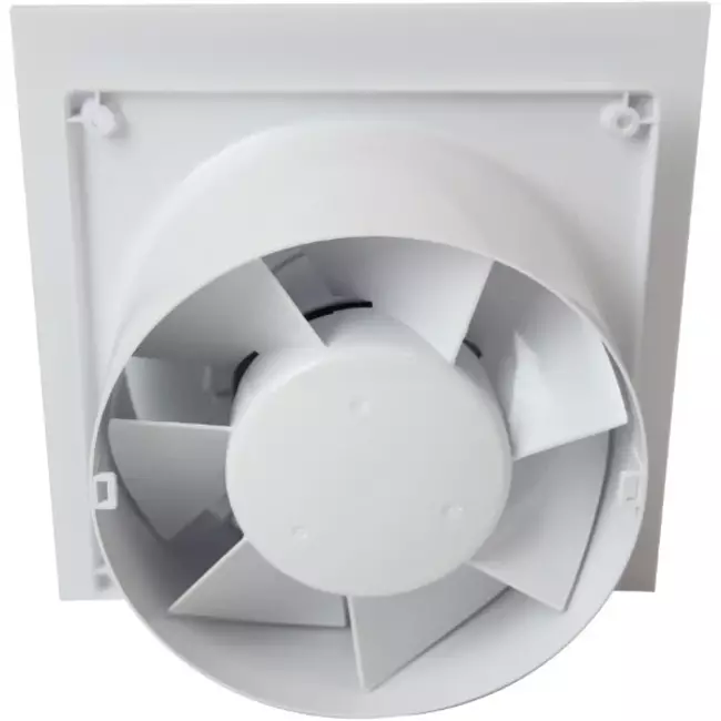 Bathroom extractor fan Ø 100 mm - front panel in glossy white plastic