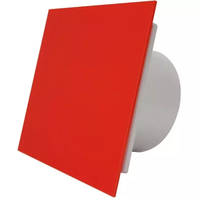 Air Roxy bathroom extractor fan with connection diameter 100 mm with pull cord and power plug - front panel in red plastic