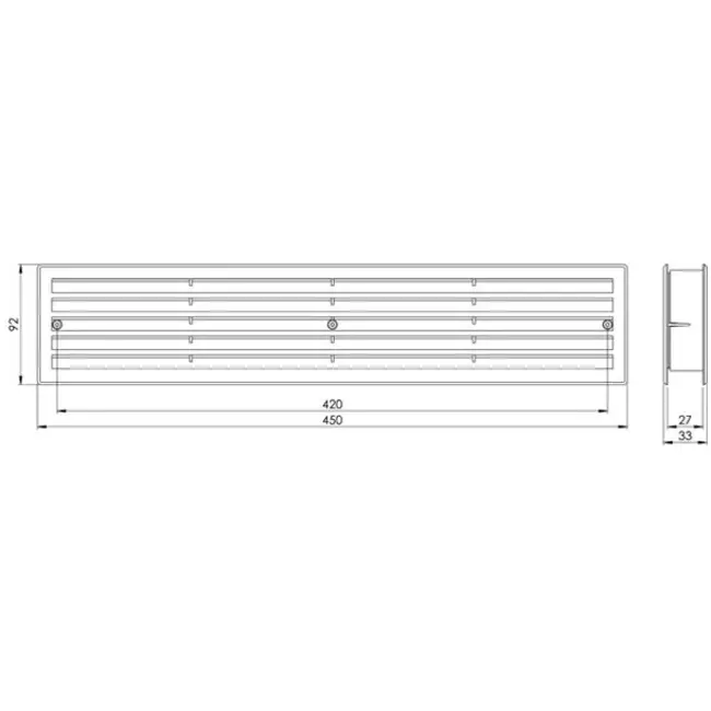 Door grille 450x92 brown - VR459B
