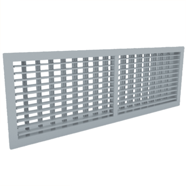 Wall grille 800 x 150 steel with screw fixing and double adjustable vanes - blank uncoated