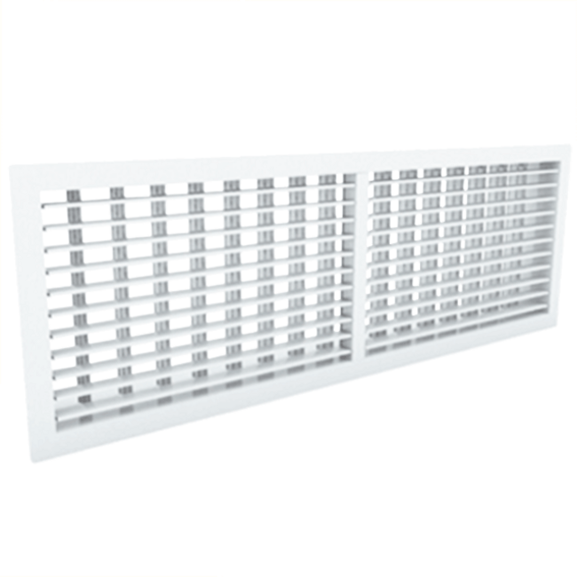 Wall grille 600 x 300, aluminium, with screw fixing and double adjustable vanes - mixed colour RAL 9003