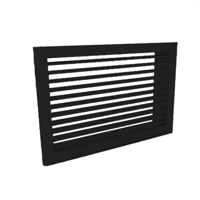 Wall grille 500 x 150, aluminium, with screw fixing and individually adjustable vanes - mixed colour RAL 9005