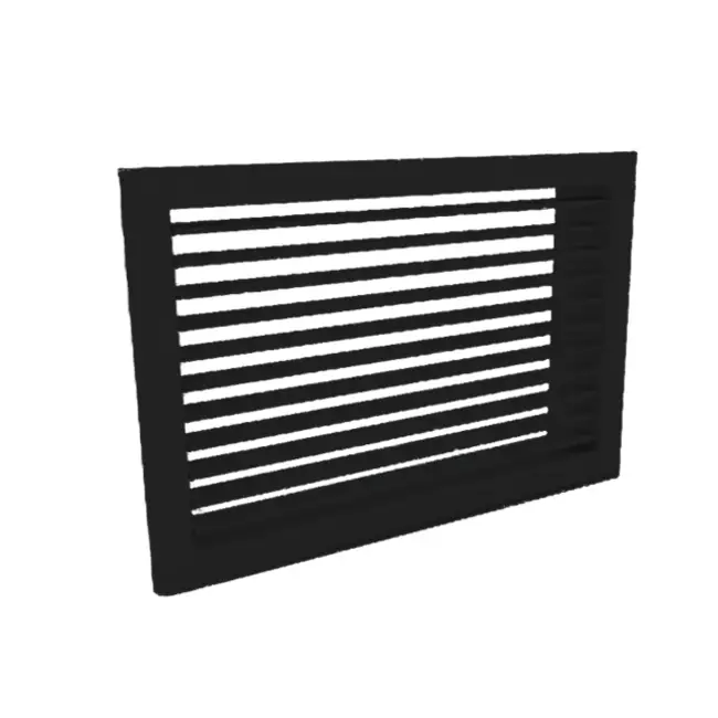 Wall grille 500 x 200 aluminium with clamping springs and fixed vanes - mixed colour RAL 9005