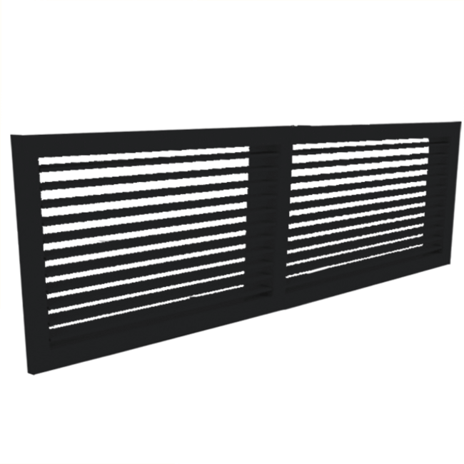 Wall grille 800 x 200 steel with screw fixing and individually adjustable vanes - mixed colour RAL 9005
