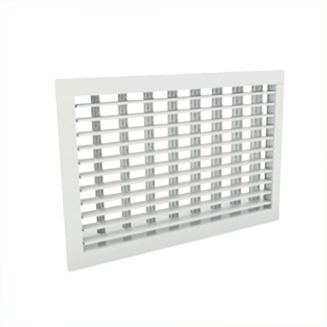 Wall grille 300 x 150 steel with clamping springs and double adjustable vanes - mixed colour RAL 9010