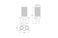 Ubbink Air Excellent 34C valve adapter 125 2x180°