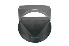 Transition piece 170x80 mm to diameter 150 mm for flue pipe