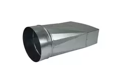Transition piece 170x80 mm to diameter 150 mm for flue pipe