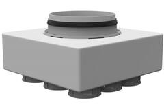 Vent-Axia Uniflexplus sub-distribution box 9 x Ø69mm bottom connection with Ø180mm spout