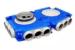 Vent-Axia Uniflexplus sub-distribution box 18 x Ø69mm side connection with Ø160mm spout