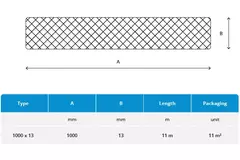 Self-adhesive insulation mat 13 mm thick - 1 m wide - Package content 11m2