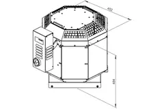 Roof fan flue gas outlet vertical - DVN 225 D2 F4 30