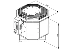 Roof fan flue gas outlet vertical - DVN 280 D2 F4 30