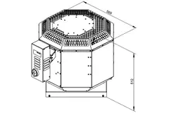 Roof fan flue gas outlet vertical - DVN 315 D2 F4 30