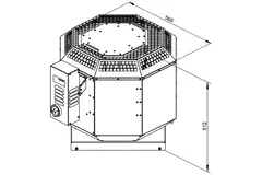 Roof fan flue gas outlet vertical - DVN 315 D4 F4 30